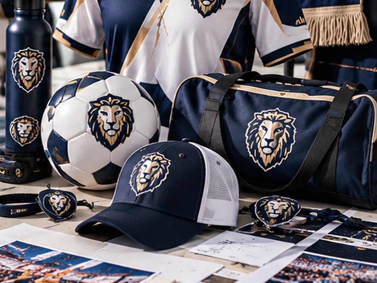 Sport és szurkolói merchandise — mez, labda, sapka, táska klubcímerrel